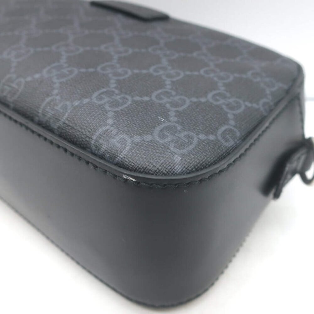 Gucci Small GG Supreme Crossbody Camera Bag Black Monogram Canvas & Leather - Picture 14 of 16